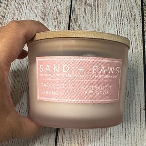 NWOT Sand + Paws Tarocco Orange Candle With French Bulldog